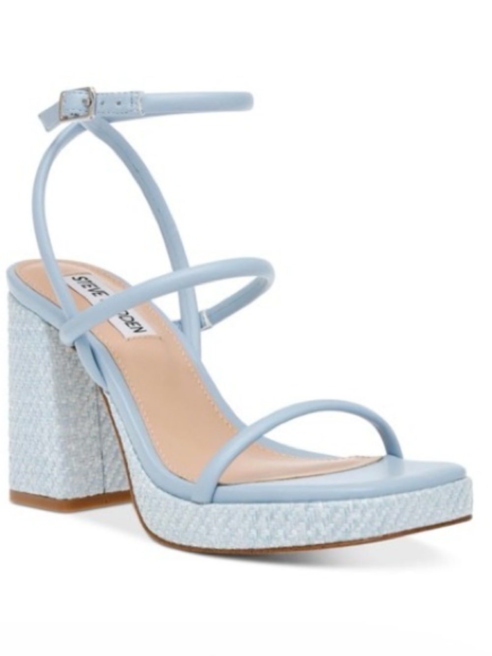 New Steve Madden Pennie Light Blue Women's Sz 9 Wedge Sandals